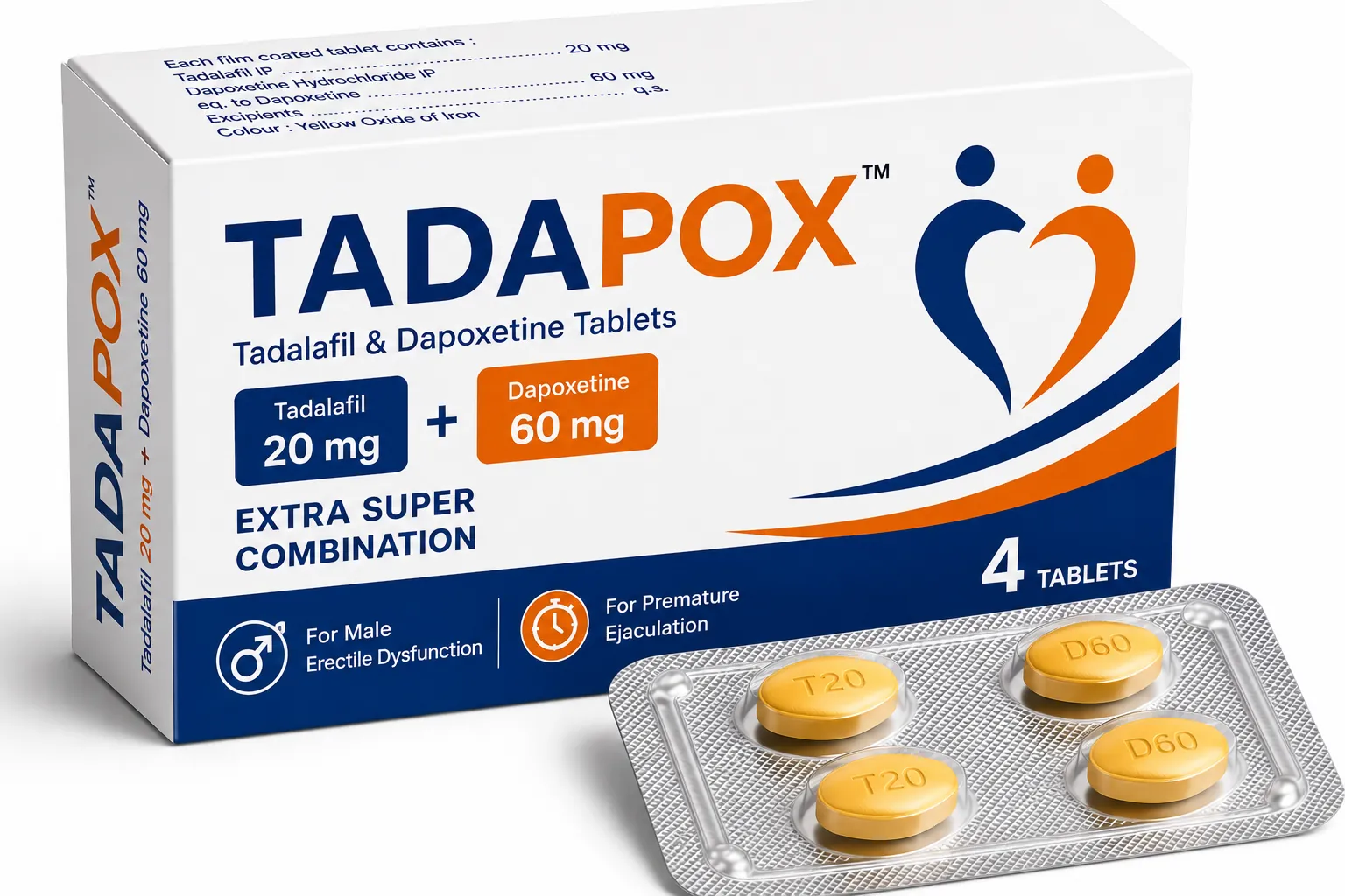 Tadapox (Tadalafil + Dapoxétine) prix et achat